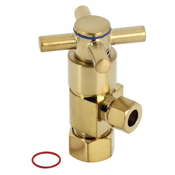 1/2" O.Dx3/8" O.D Anti-Sz Qrtr Turn Ceramic Cartridge Angle Stop, Brass